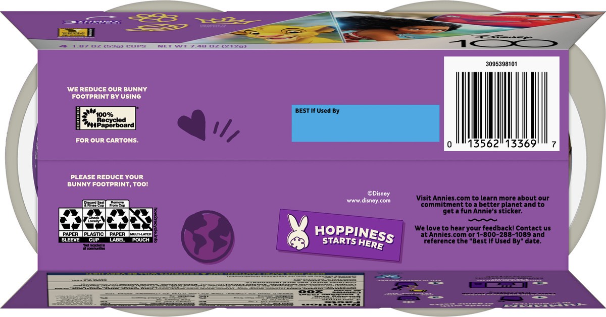 slide 8 of 9, Annie's Disney Pixar Macaroni and Cheese, Microwavable Pasta and Cheddar, 4 Cups, 7.48 oz, 4 ct