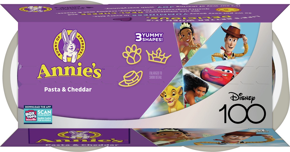 slide 6 of 9, Annie's Disney Pixar Macaroni and Cheese, Microwavable Pasta and Cheddar, 4 Cups, 7.48 oz, 4 ct