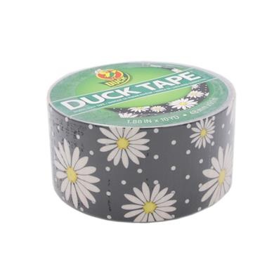 slide 1 of 1, Duck Brand Crazy Daisy Printed Duct Tape - 1.88 Inch X 10 Yard - Black/White/Yellow, 1.88 in x 10 yd