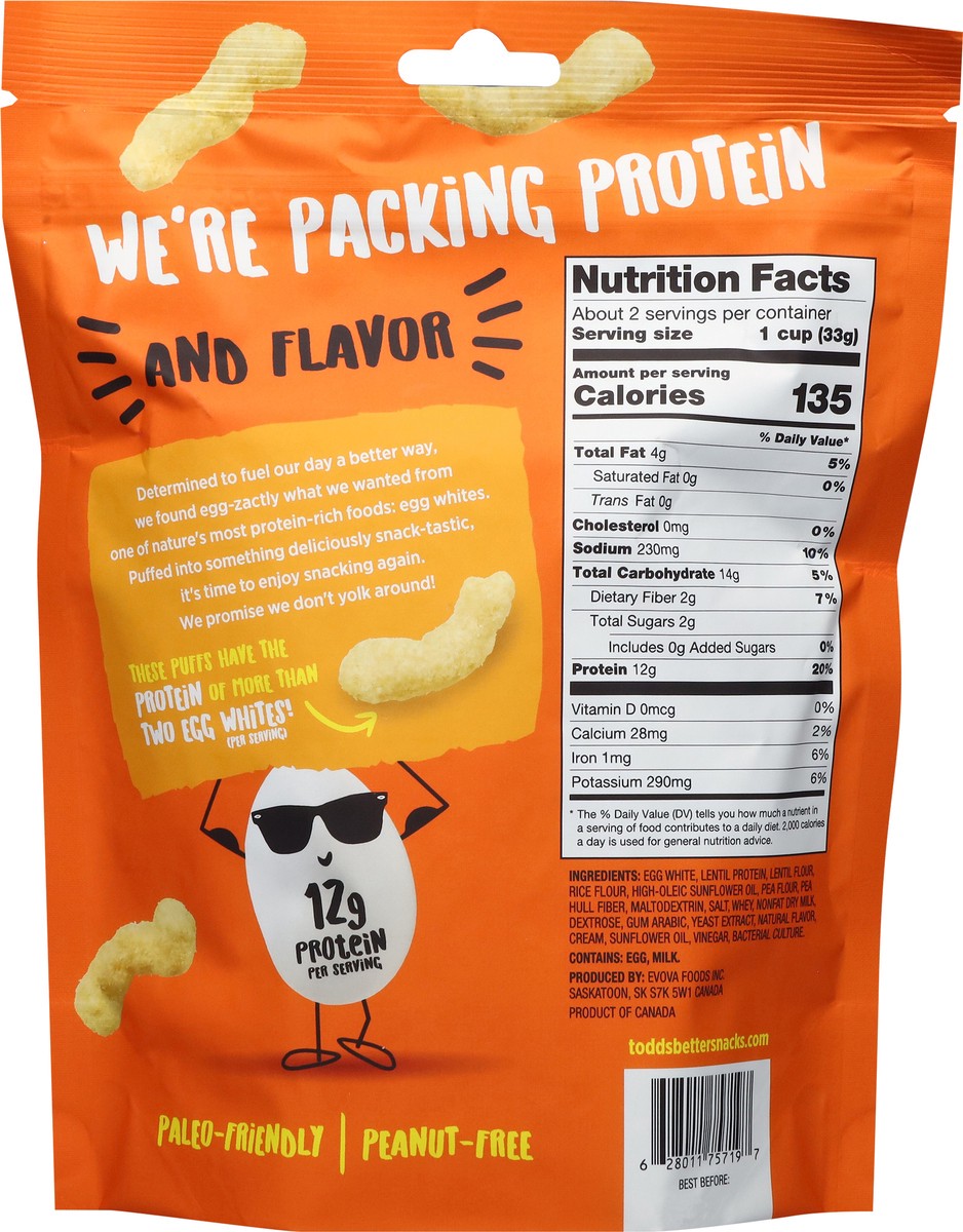 slide 4 of 14, Todd's Better Snacks Egg-Cellent White Cheddar Flavor Protein Puffs 2.5 oz, 2.5 oz
