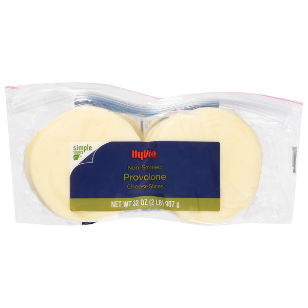 slide 1 of 1, Hy-vee Non-smoked Provolone Cheese Slices, 32 oz