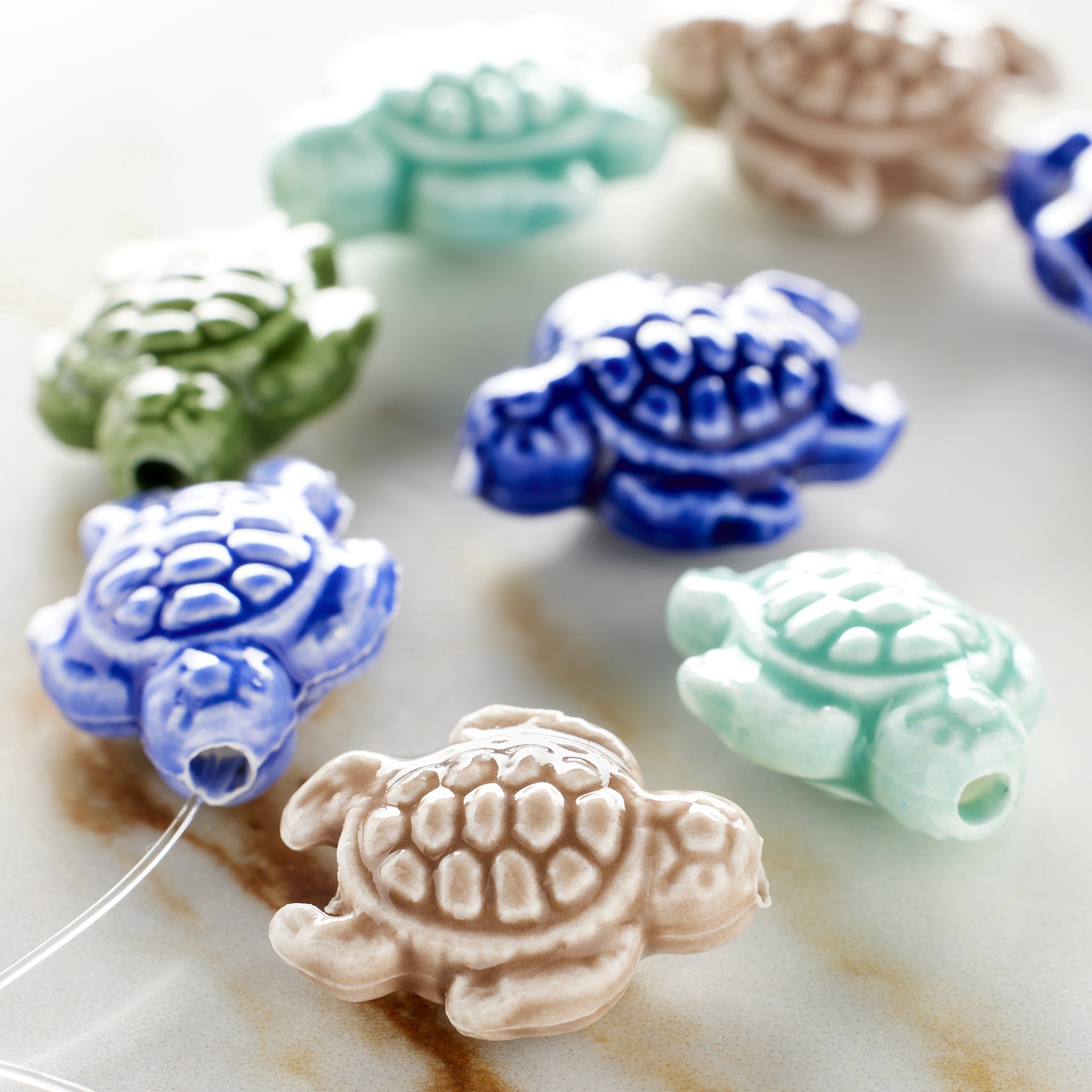 slide 2 of 3, Ceramic Sea Turtle Beads, 19mm By Bead Landing, 19mm