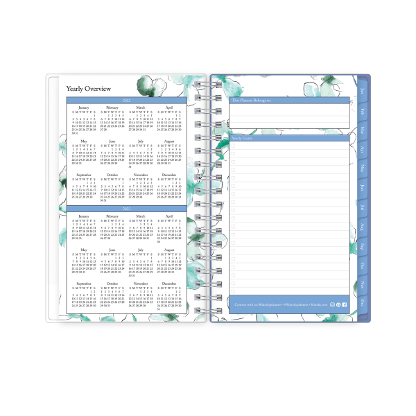 slide 4 of 5, Blue Sky Frosted Weekly/Monthly Planner, 3-5/8'' X 6-1/8'', Lindley, January To December 2022, 133946, 1 ct