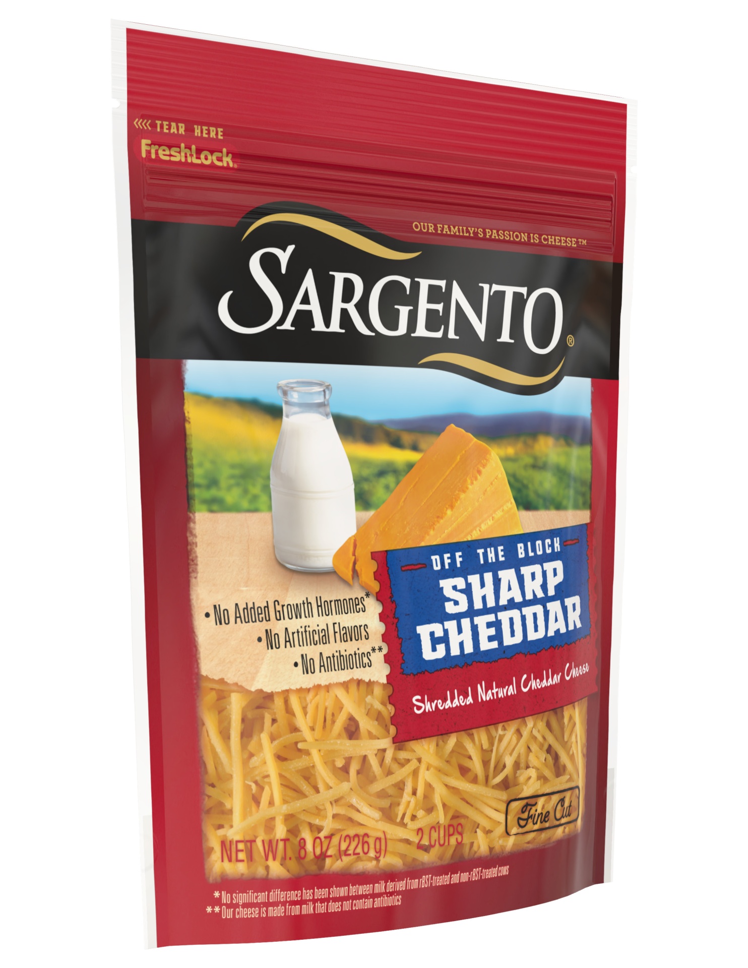 slide 3 of 7, Sargento Off The Block Fine Cut Shredded Sharp Cheddar Cheese, 8 oz