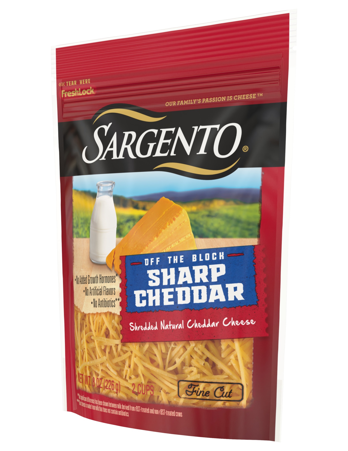 slide 4 of 7, Sargento Off The Block Fine Cut Shredded Sharp Cheddar Cheese, 8 oz