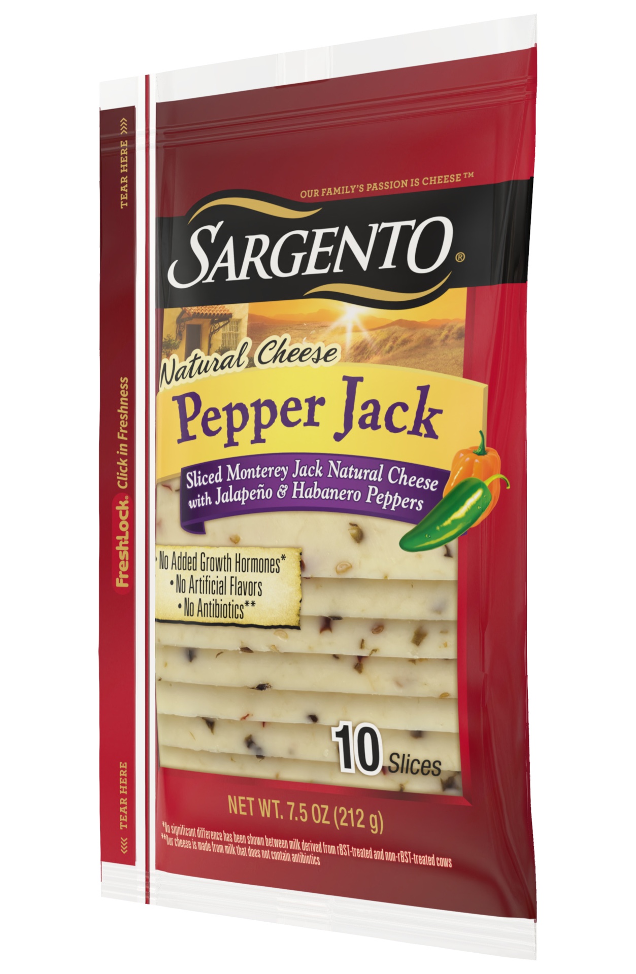 slide 4 of 6, Sargento Natural Pepper Jack Deli Style Monterey Jack Sliced Cheese, 10 ct