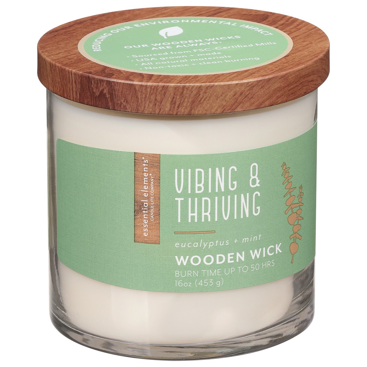 slide 7 of 9, Candle Lite Essential Elements Vibing And Thriving Wooden Wick Candle 16Oz, 16 oz