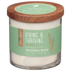Candle Lite Essential Elements Vibing And Thriving Wooden Wick Candle 16Oz