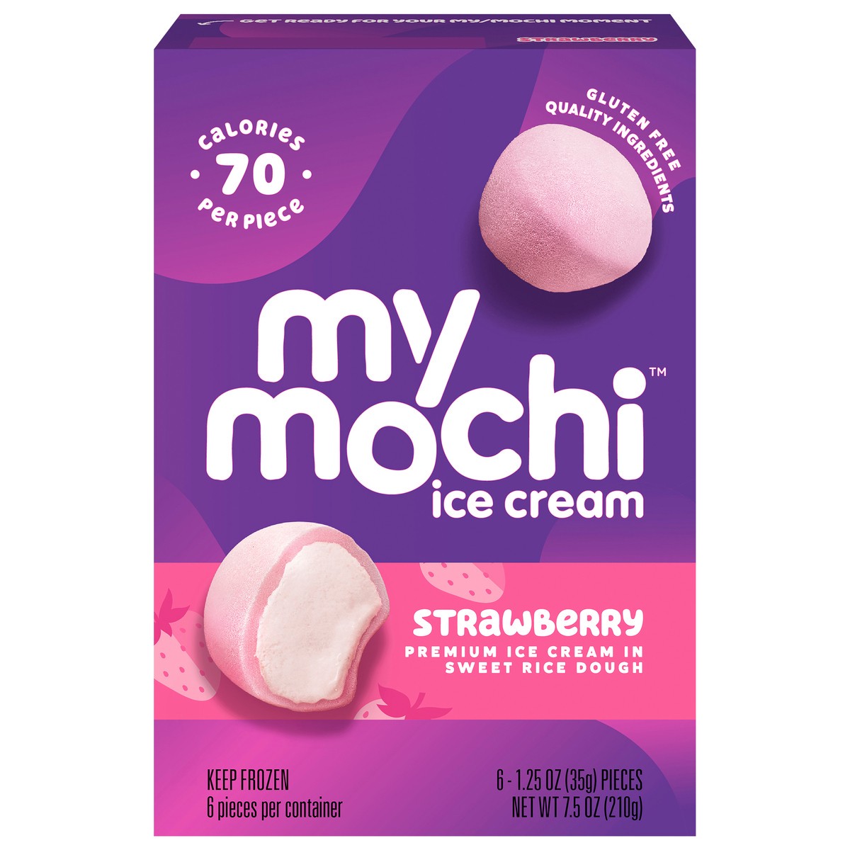 slide 1 of 14, My/Mochi Ice Cream Strawberry, 6CT, 6 ct