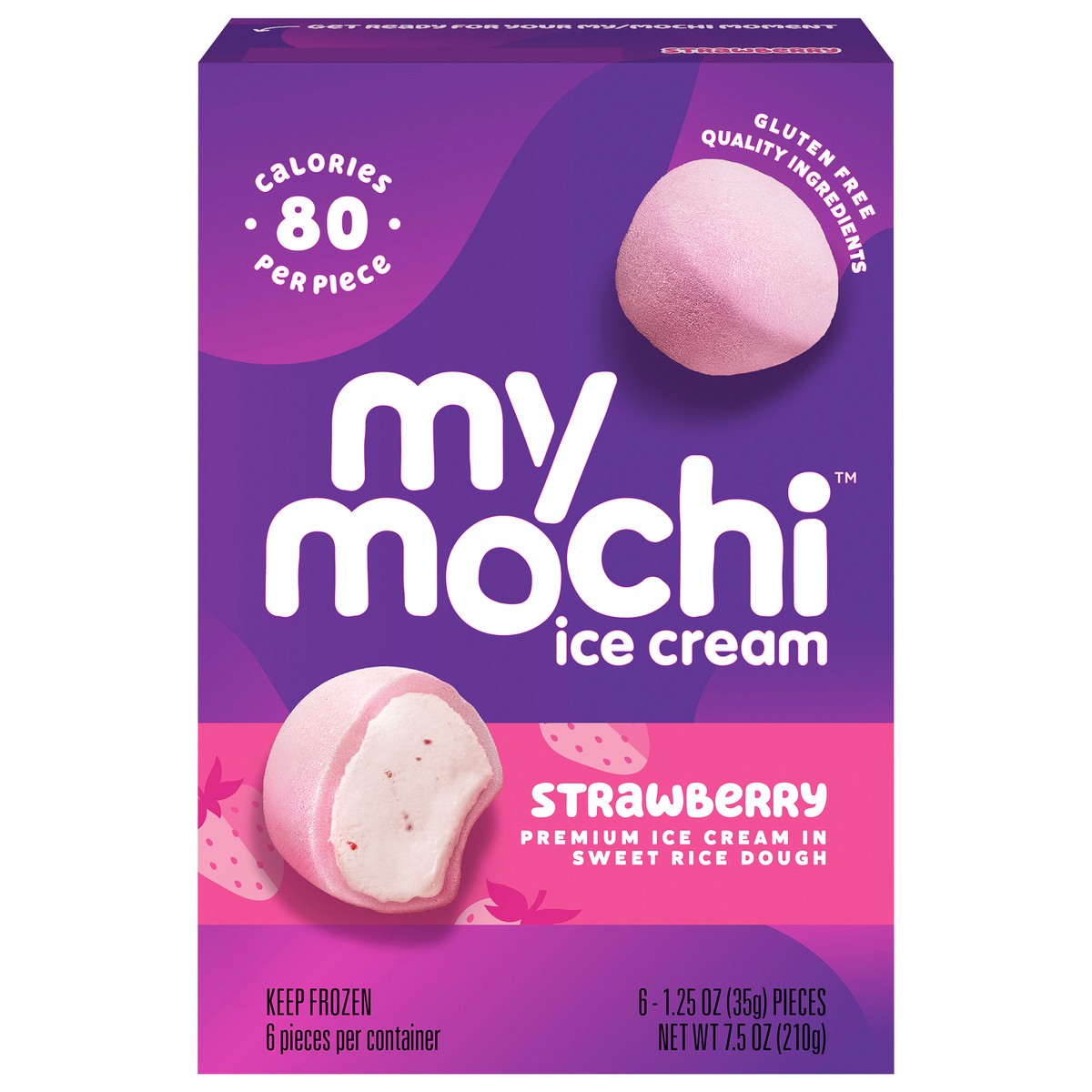 slide 5 of 14, My/Mochi Ice Cream Strawberry, 6CT, 6 ct