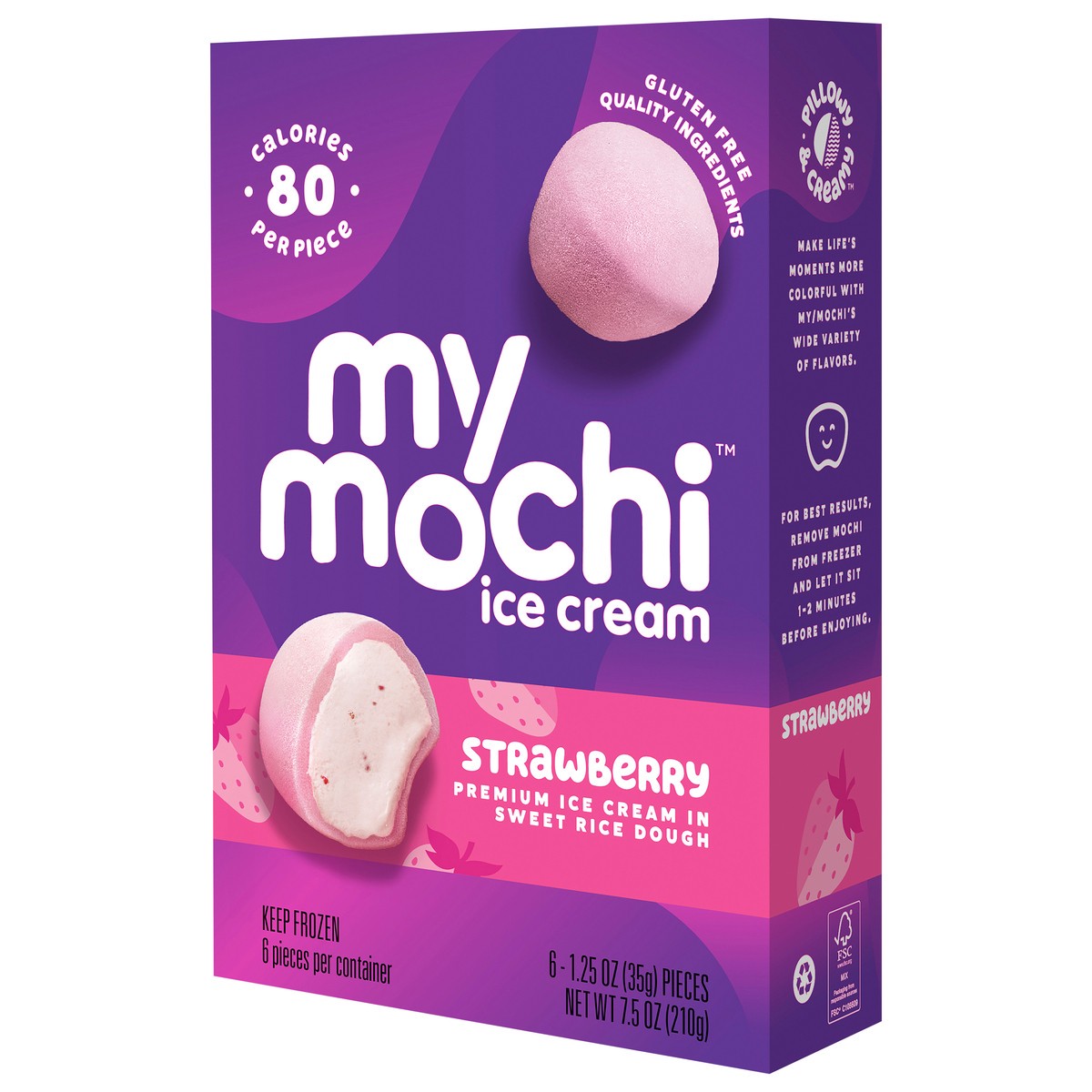 slide 4 of 14, My/Mochi Ice Cream Strawberry, 6CT, 6 ct