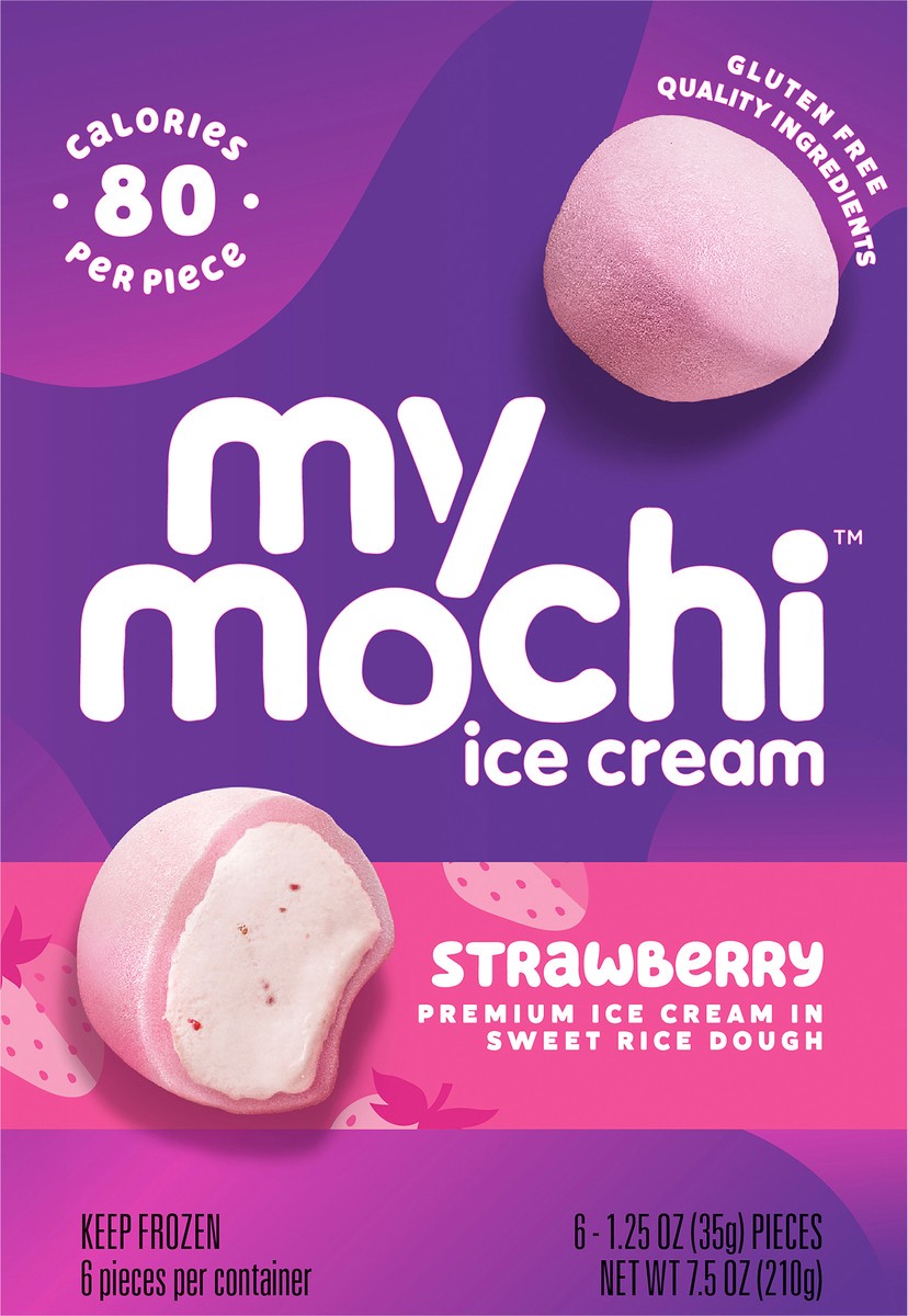 slide 8 of 14, My/Mochi Ice Cream Strawberry, 6CT, 6 ct