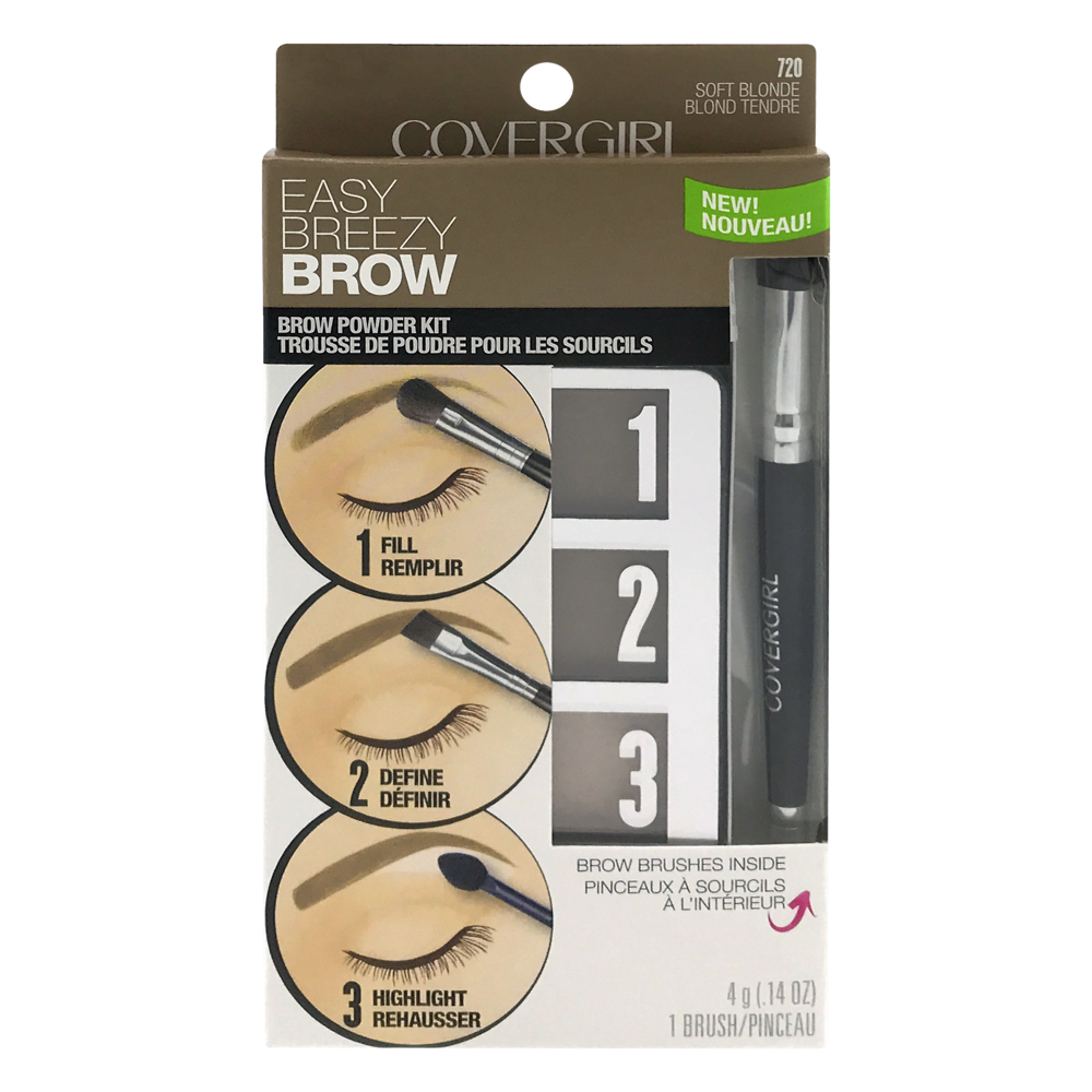 slide 1 of 7, Covergirl Easy Breezy Brow Powder Kit 720 Soft Blonde, 14 oz