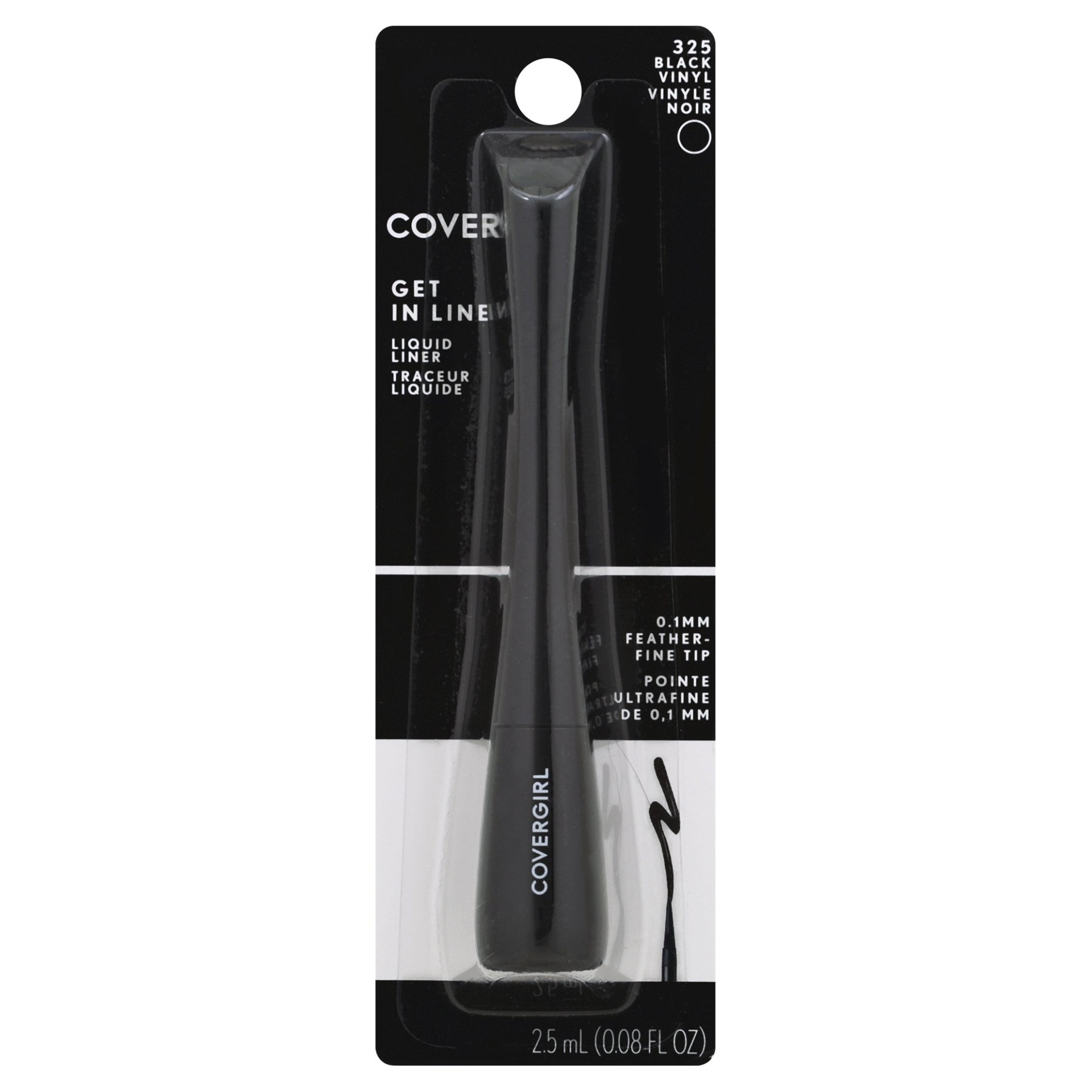 slide 1 of 7, Covergirl Get In Line Liquid Eyeliner 325 Black Vinyl, 0.08 oz