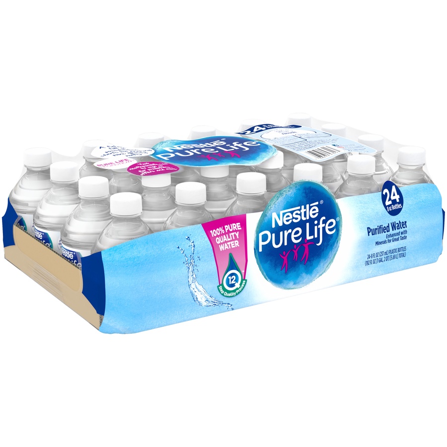 slide 2 of 5, Purified Water Nestlé Pure Life Bottles, 24 ct; 8 fl oz