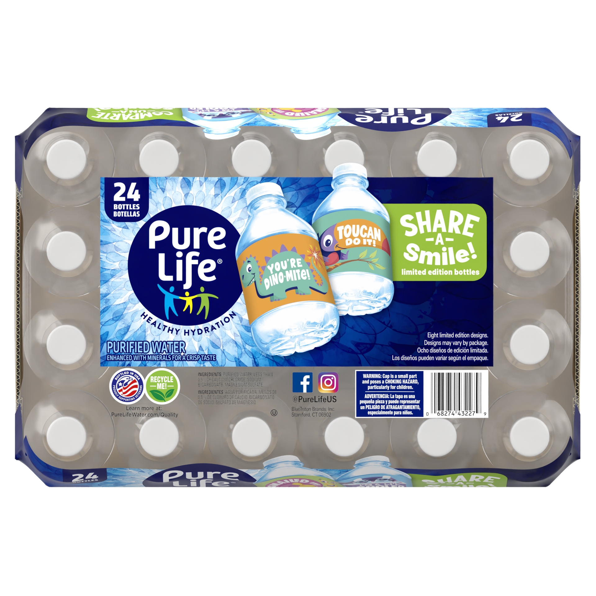 slide 3 of 5, Pure Life Purified Water, 8 Fl Oz, Plastic Bottled Water (24 Pack), 8 oz