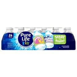 Pure Life Purified Water, 8 Fl Oz, Plastic Bottled Water (24 Pack) - 8 oz