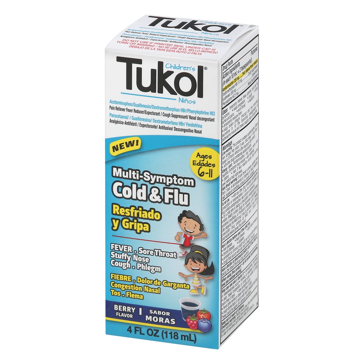 slide 8 of 12, Tukol Children's Multi-Symptom Berry Flavor Cold & Flu 4 oz, 4 oz