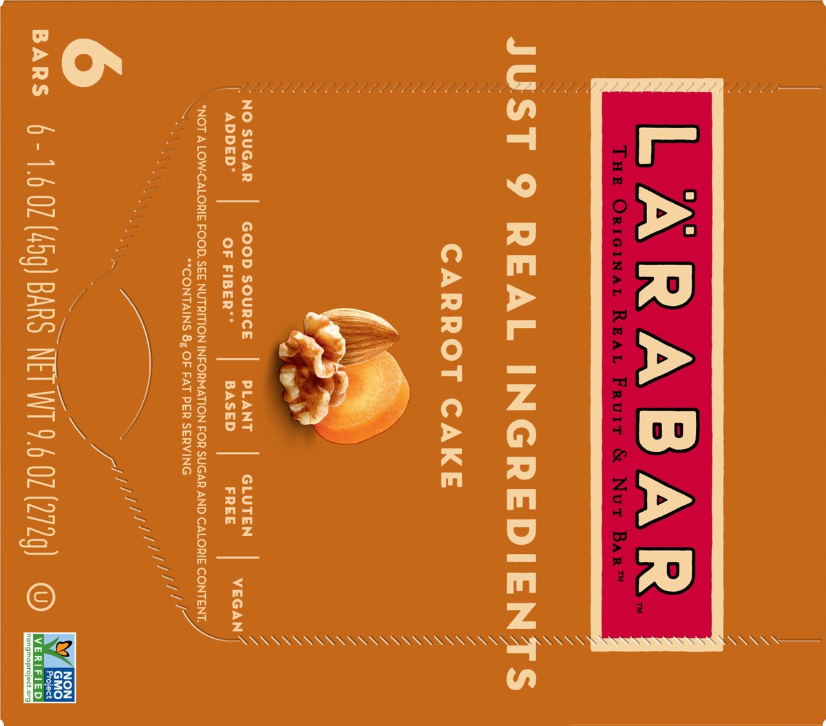 slide 5 of 9, LÄRABAR Carrot Cake, Gluten Free Vegan Fruit & Nut Bars, 6 Ct, 6 ct