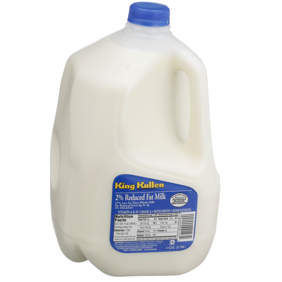 slide 5 of 8, King Kullen 2% Milk, 128 fl oz