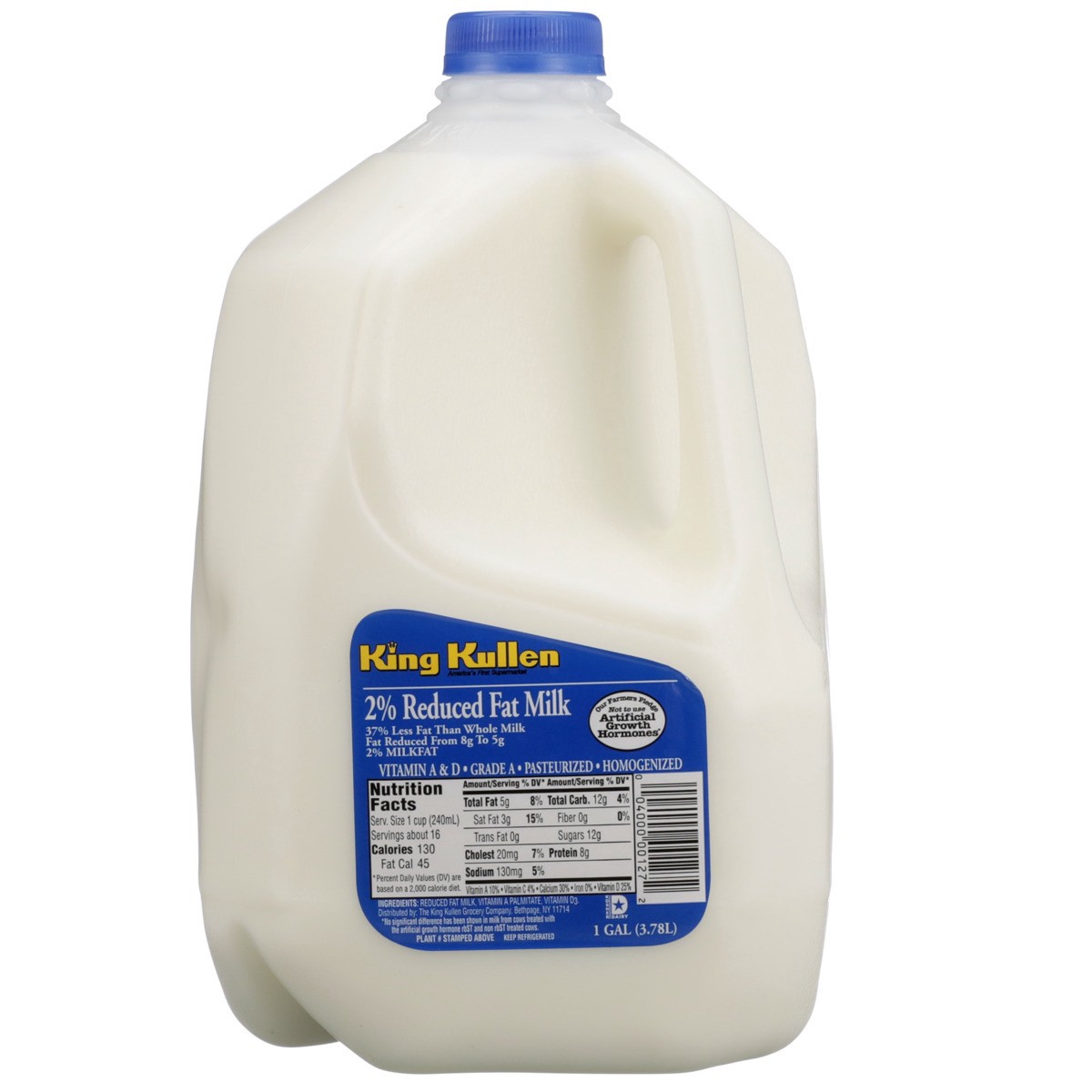 slide 4 of 8, King Kullen 2% Milk, 128 fl oz