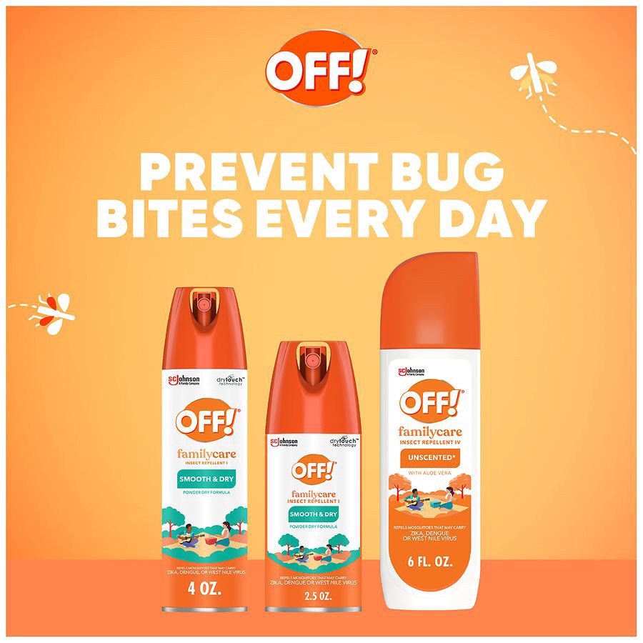 slide 5 of 5, OFF! FamilyCare Mosquito Repellent Smooth & Dry Non-Greasy Spray, 4 oz, 4 oz