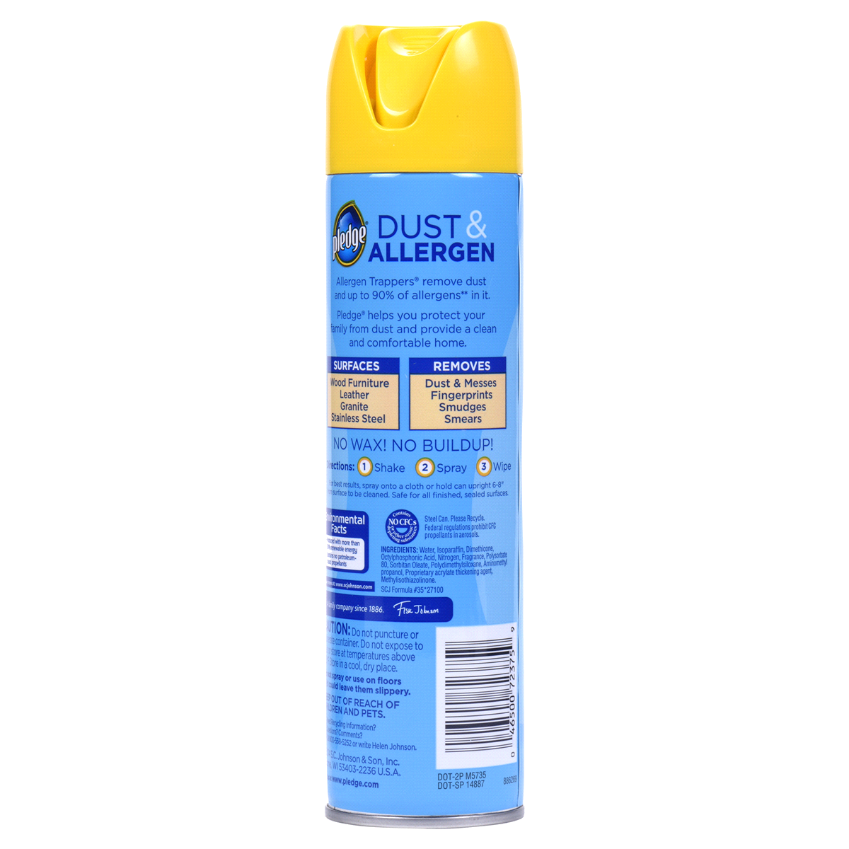 slide 2 of 4, Pledge Dust & Allergen Multisurface Cleaner, Aerosol Spray, Lemon Scent, 9.7oz, 9.7 oz