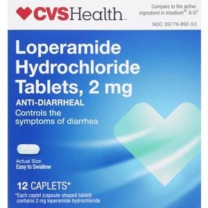 slide 1 of 1, CVS Health Anti-Diarrheal Lopermide Hydrochloride Tablets 12ct, 12 ct