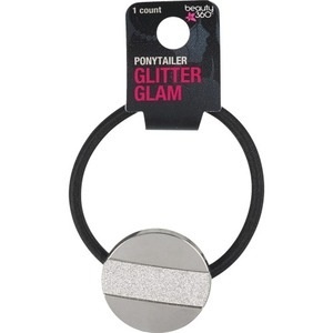 slide 1 of 1, Beauty 360 Silver Glitter Disc Ponytailer, 1 ct