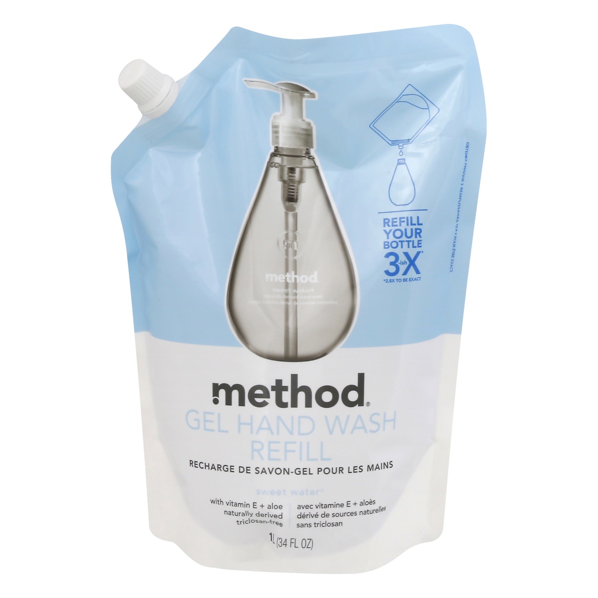 slide 1 of 1, method Gel Hand Soap Refill Sweet Water, 34 fl oz