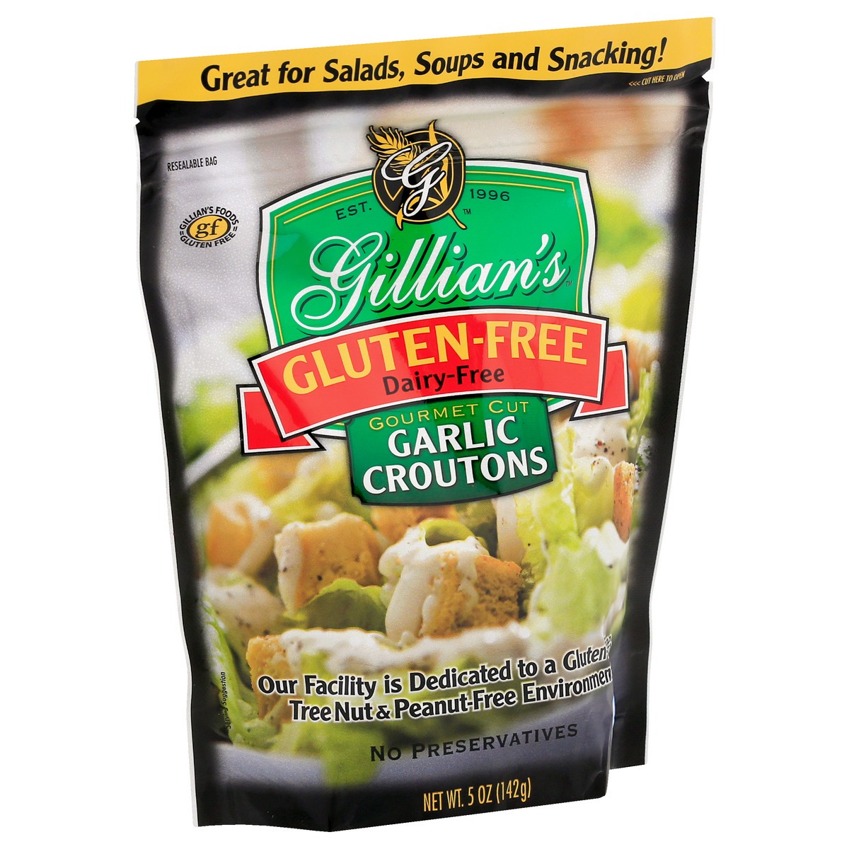slide 2 of 9, Gillian's Gourmet Cut Garlic Croutons 5 oz, 5 oz