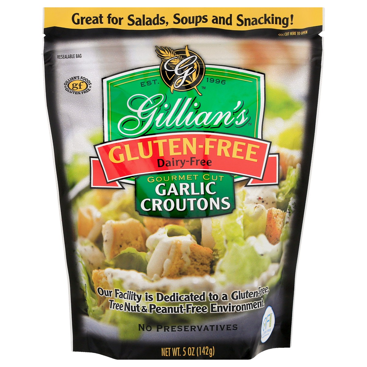 slide 1 of 9, Gillian's Gourmet Cut Garlic Croutons 5 oz, 5 oz