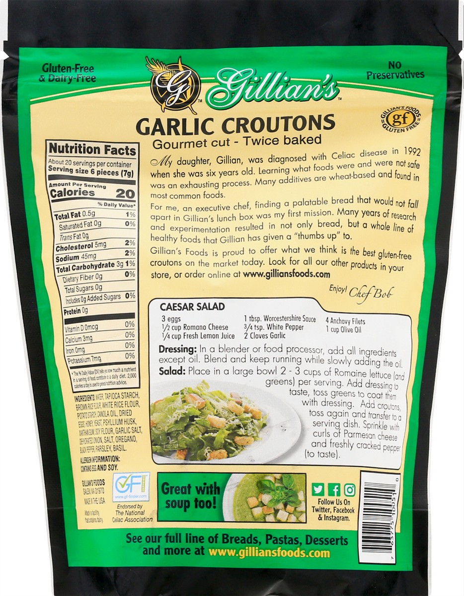 slide 5 of 9, Gillian's Gourmet Cut Garlic Croutons 5 oz, 5 oz