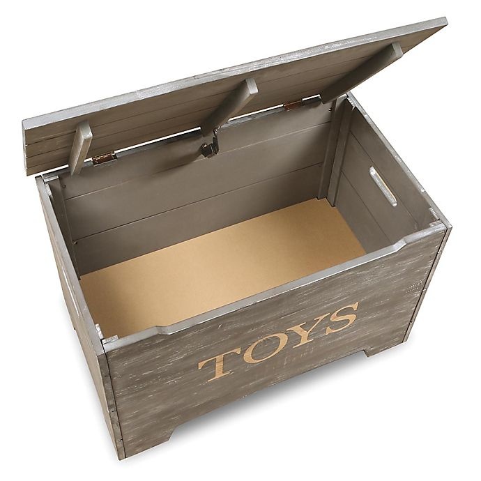 slide 4 of 8, Badger Basket Rustic Wooden Toy Box - Grey, 1 ct