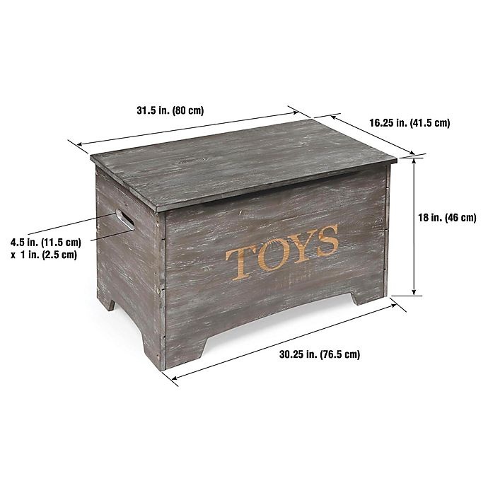 slide 6 of 8, Badger Basket Rustic Wooden Toy Box - Grey, 1 ct