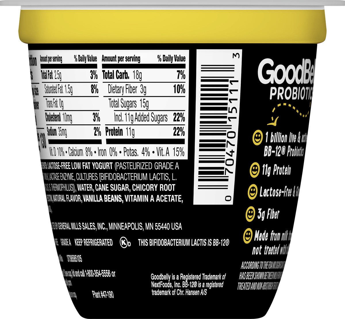 slide 5 of 9, GoodBelly Probiotics Lactose Free Low Fat Vanilla Bean Yogurt 5.3 oz, 5.3 oz
