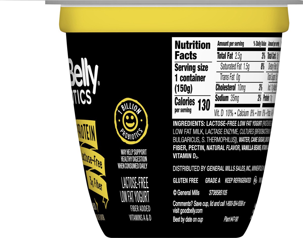 slide 8 of 9, GoodBelly Probiotics Lactose Free Low Fat Vanilla Bean Yogurt 5.3 oz, 5.3 oz