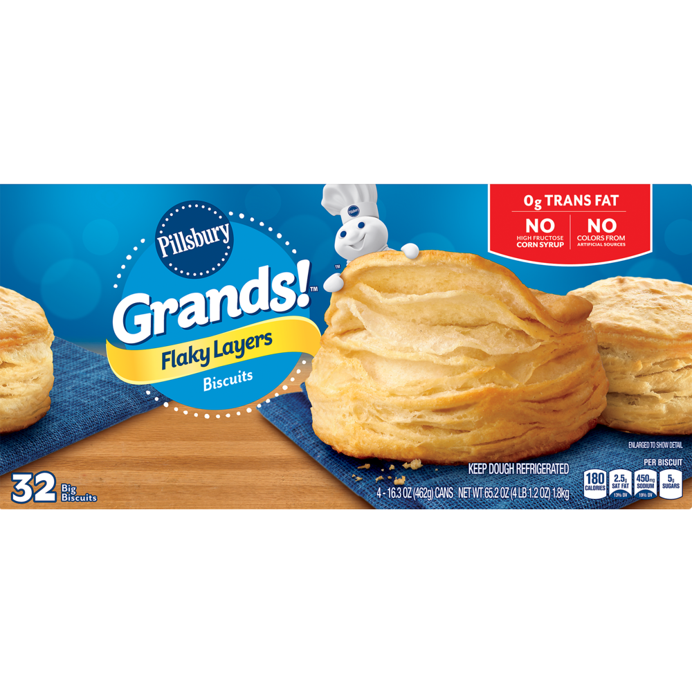 Pillsbury Grands Flaky Layers Biscuits 4 ct; 16.3 oz Shipt