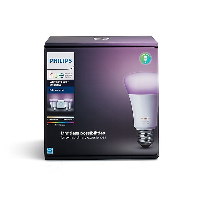 slide 3 of 4, Philips Hue A19 Starter Kit- 3Rd Generation White LED - 4 Bulb Pack, 1 ct