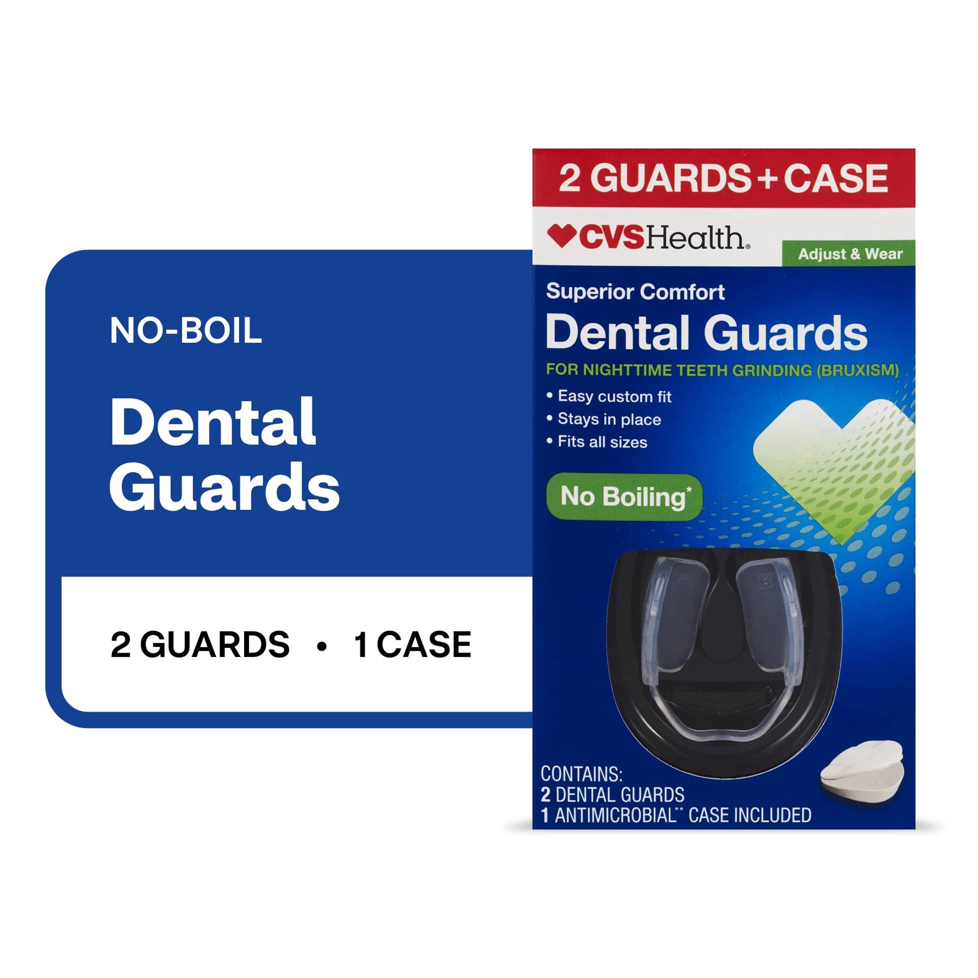 slide 1 of 1, CVS Health No Boiling Dental Guards, 2 Ct, 1 ct