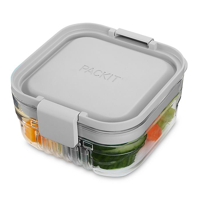 slide 1 of 8, PackIt Mod Snack Bento Box - Grey, 1 ct