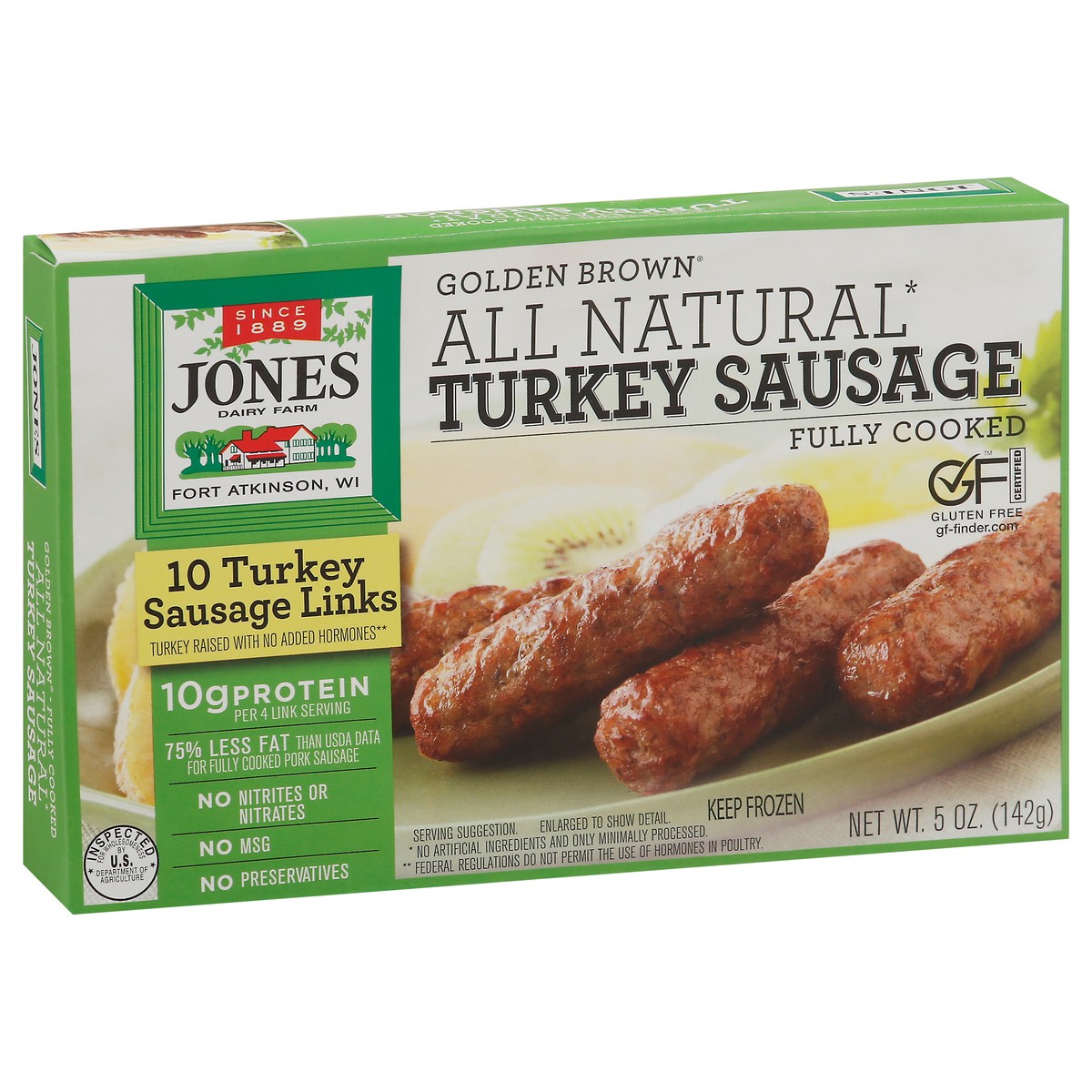 slide 3 of 9, Jones Dairy Farm Golden Brown Turkey Sausage Links 10 ea, 5 oz