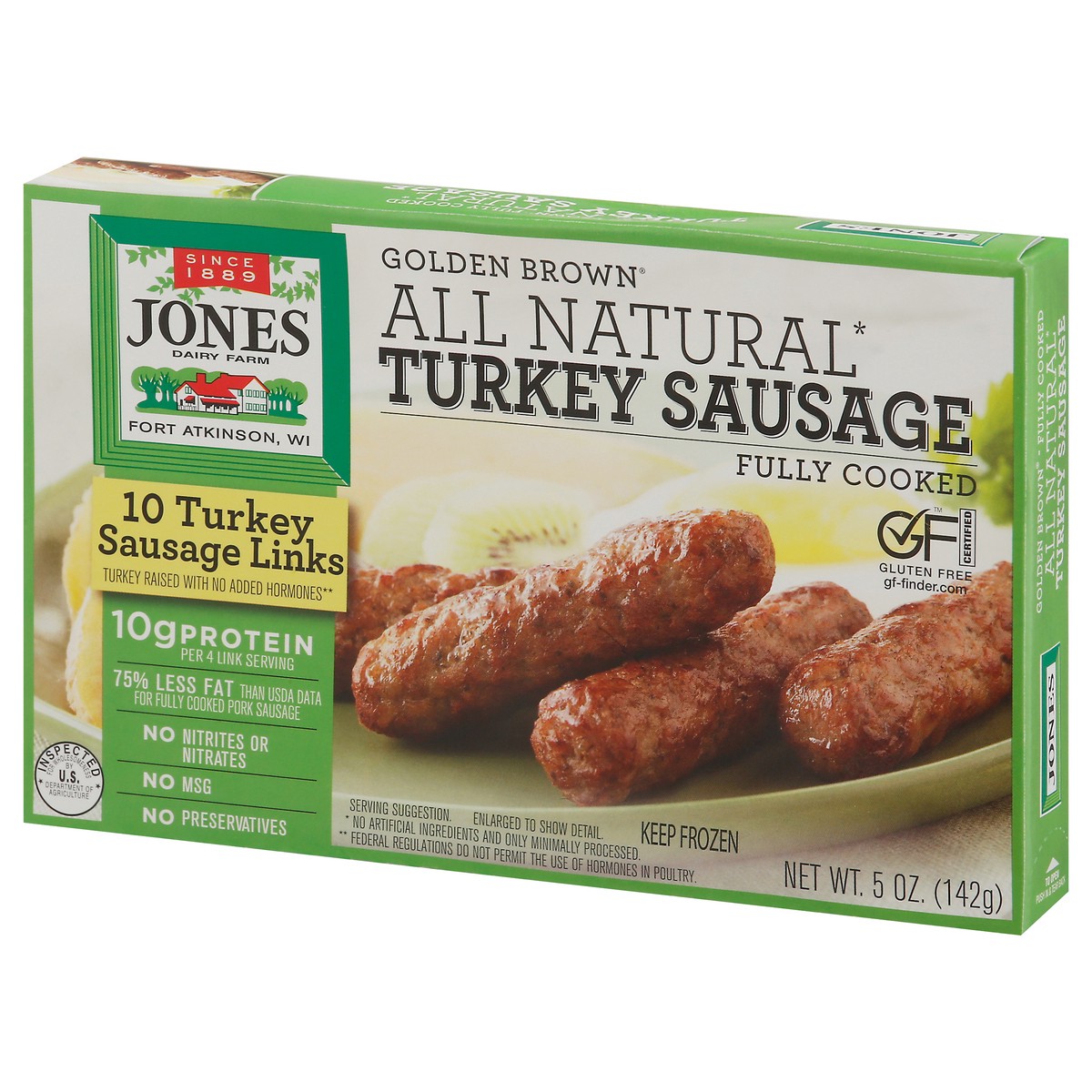 slide 9 of 9, Jones Dairy Farm Golden Brown Turkey Sausage Links 10 ea, 5 oz