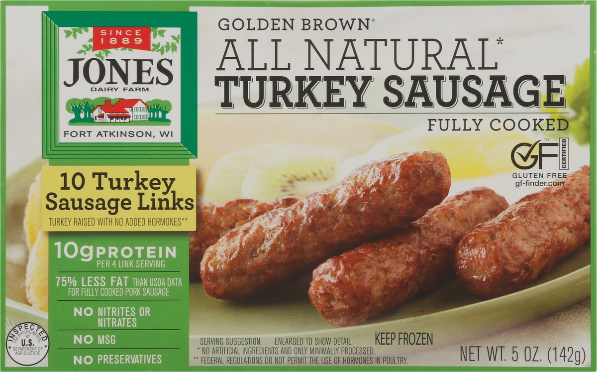 slide 7 of 9, Jones Dairy Farm Golden Brown Turkey Sausage Links 10 ea, 5 oz