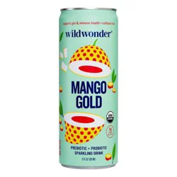 Wildwonder Mango Gold Organic Prebiotic + Probiotic Sparkling Drink - 12 fl oz