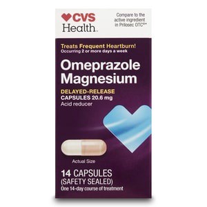 slide 1 of 1, CVS Health Omeprazole Magnesium Acid Reducer 20.6 Mg Delayed Release Capsules, 14 ct
