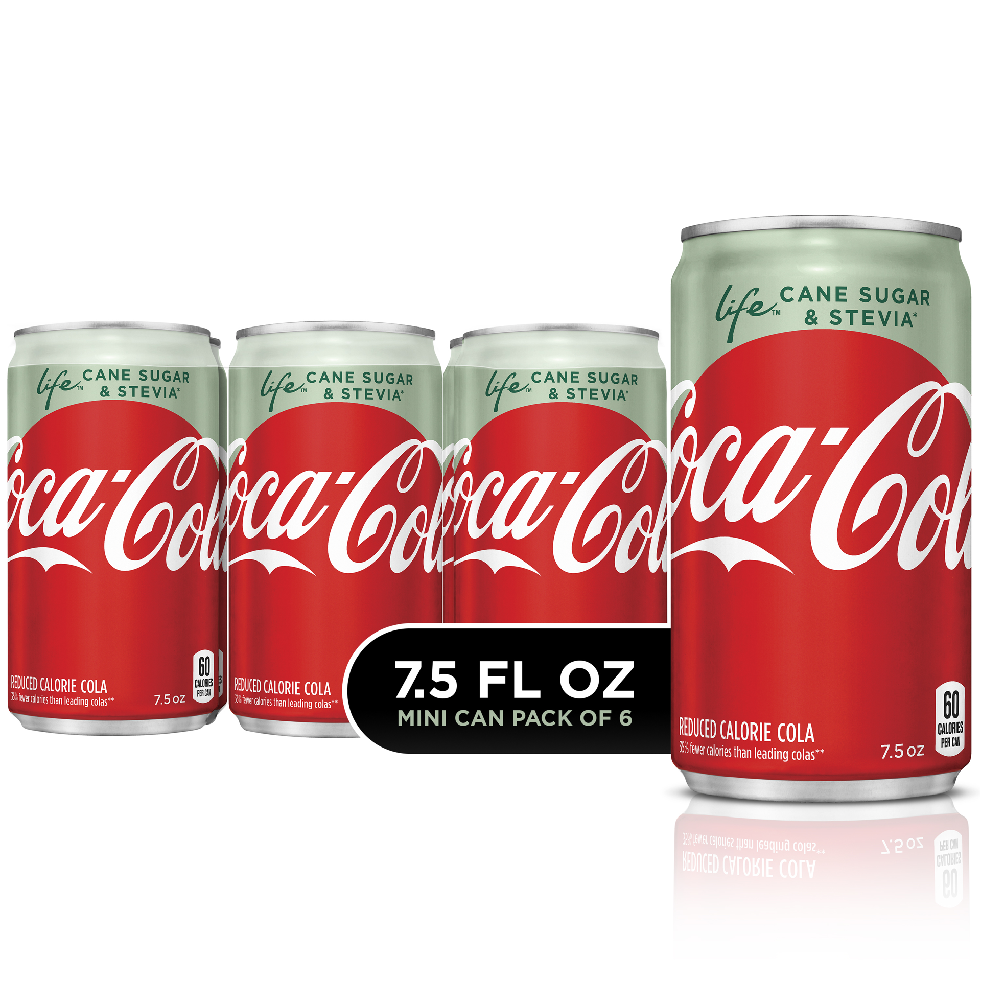 slide 1 of 7, Coca-Cola Life Soda Soft Drink, 7.5 fl oz, 6 Pack, 6 ct; 7.5 fl oz