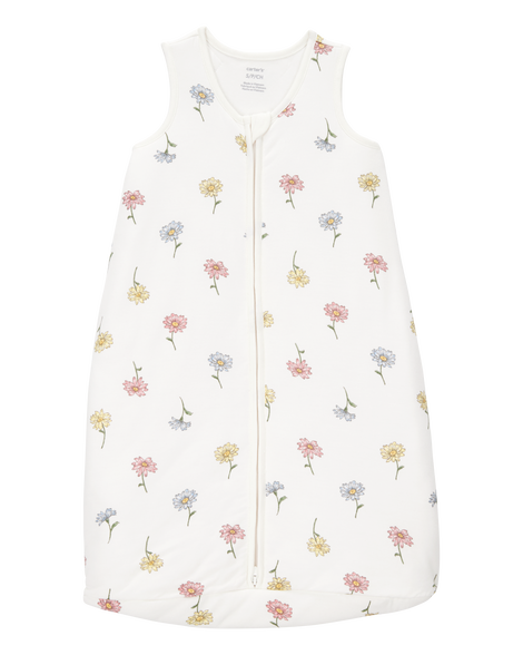 slide 1 of 2, Carter's Baby 2-Way Zip Floral PurelySoft Wearable Blanket Ivory XL, XL