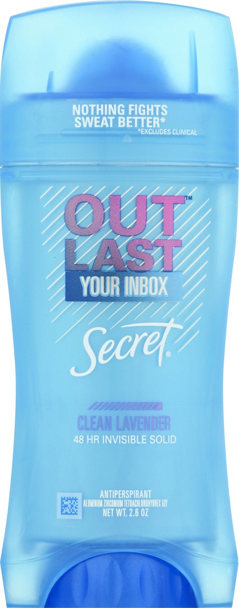 slide 7 of 9, Secret Outlast Your Inbox Clean Lavender Anti-Perspirant 2.6 oz, 2.6 oz