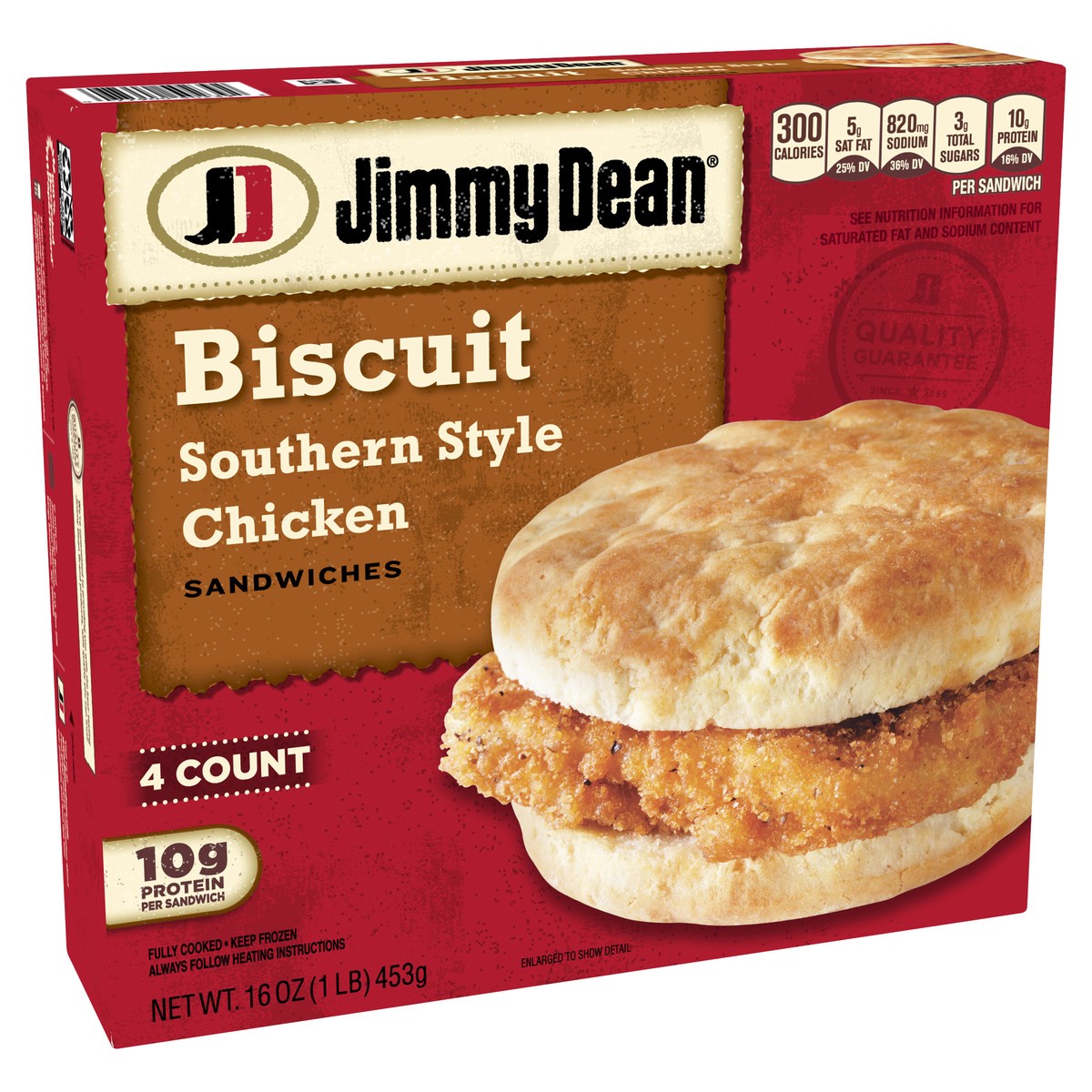 slide 2 of 8, Jimmy Dean Biscuit Breakfast Sandwiches with Southern-Style Chicken, Frozen, 4 Count, 4 ct